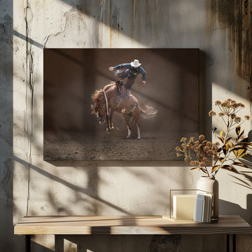 Bucking Rodeo Cowboy | Canvas - Room Interior 2