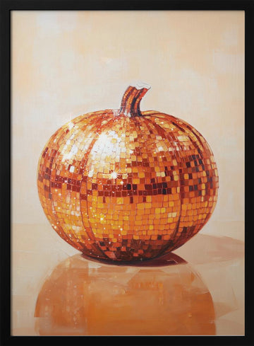 Orange Disco Pumpkin | Poster - Black Metal Frame Interior