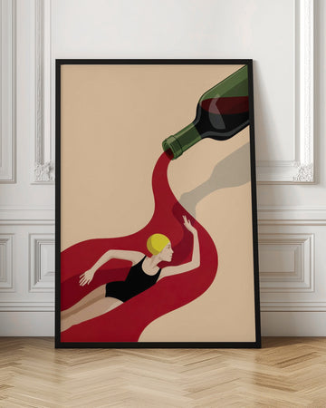 Red Wine Swimmer | Poster - Room Interior 1