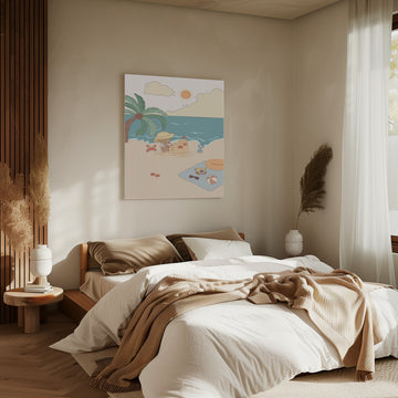 Bear's Beach Day | Canvas - Room Interior 2