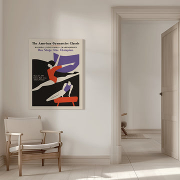 Retro Gymnastics Action | Canvas - Room Interior 1