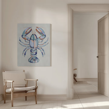 Watercolor Blue Lobster | Canvas - Room Interior 1