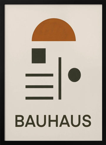 Bauhaus Geometric Abstraction | Poster - Black Metal Frame Interior