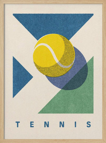 Geometric Tennis Ball | Poster - Wood Frame Interior