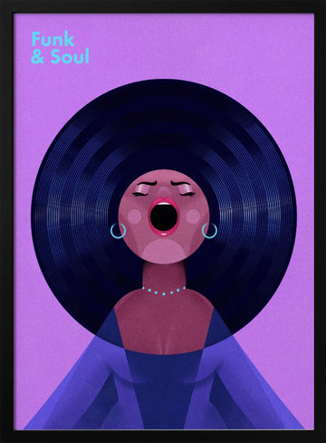 Funk Soul Singer | Poster - Black Metal Frame Interior