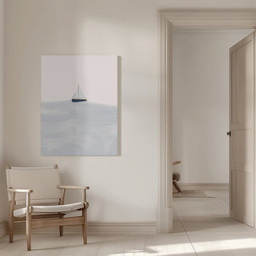 Serene Sailboat Waters | Canvas - Room Interior 1