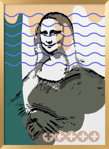 Wavy Mona Lisa Smile | Poster - Gold Frame Interior