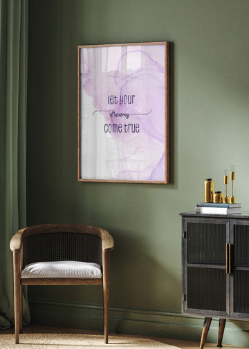 Purple Dreams Quote | Poster - Room Interior 2