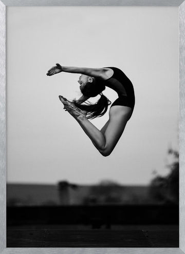 Graceful Ballet Leap | Poster - Silver Frame Interior