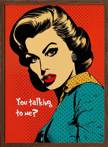 Sassy Pop Art Woman | Poster - Walnut Frame Interior