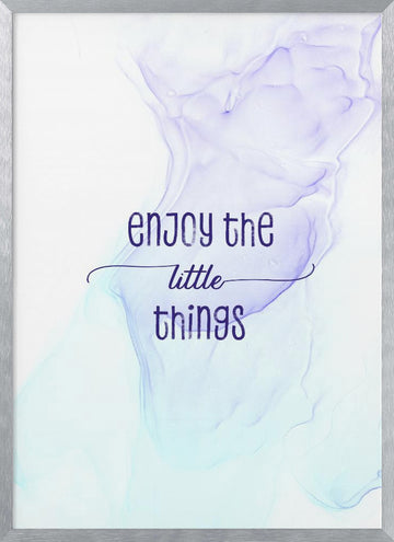Dreamy Little Things Quote | Poster - Silver Frame Interior