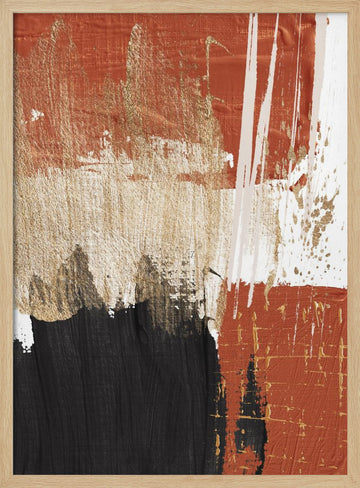 Bold Terracotta Abstract | Poster - Wood Frame Interior