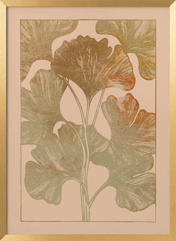 Golden Ginkgo Leaves | Poster - Gold Frame Interior