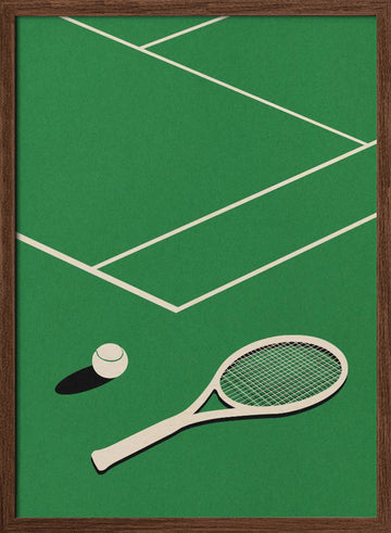 Rosi Feist Lawn Tennis Club | Poster - Walnut Frame Interior