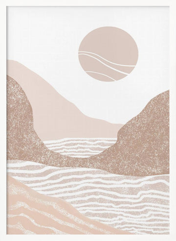 Boho Mountain Sun | Poster - White Frame Interior