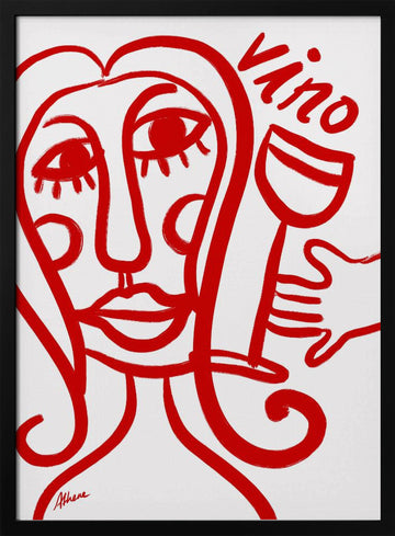Vino Tinto | Poster - Black Metal Frame Interior