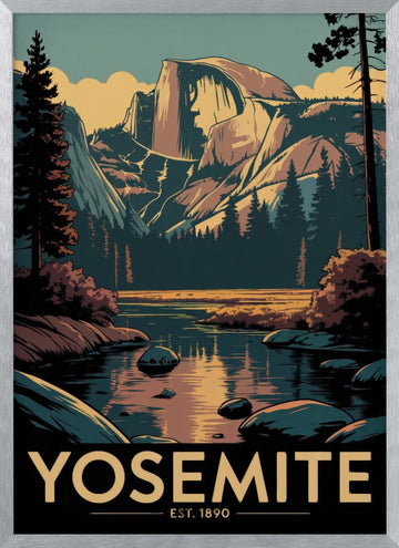 Yosemite Half Dome Vista | Poster - Silver Frame Interior