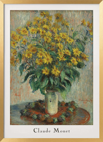 Jerusalem Artichoke Flowers | Poster - Gold Frame Interior