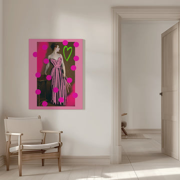 Pink Graffiti Lady | Canvas - Room Interior 1