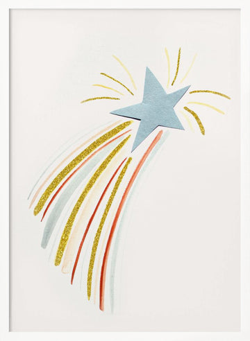 Glittering Shooting Star | Poster - White Frame Interior