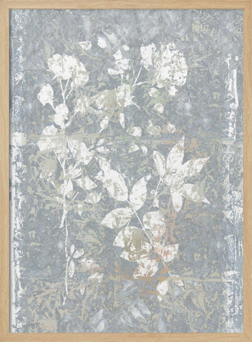Abstract Grey Botanicals | Poster - Wood Frame Interior