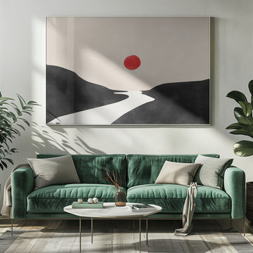 Red Sun Zen Landscape | Poster - Room Interior 1