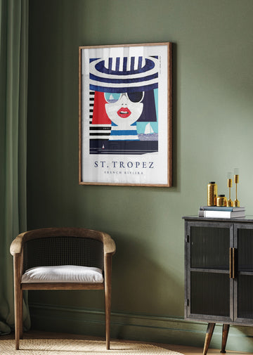 St Tropez Chic Woman | Poster - Room Interior 2