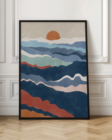 Abstract Mountain Horizon | Poster - Room Interior 1