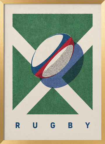 Scottish Rugby Ball | Poster - Gold Frame Interior