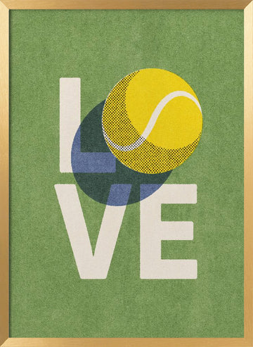 Tennis Love Court | Poster - Gold Frame Interior