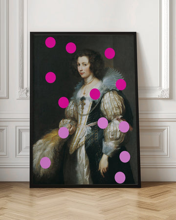 Elegant Lady with Pink Dots | Poster - Room Interior 1