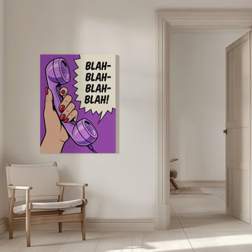 Blah Blah Retro Phone | Canvas - Room Interior 1