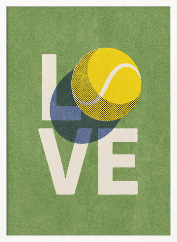 Tennis Love Court | Poster - White Frame Interior