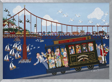 San Francisco Cable Car | Poster - Silver Frame Interior