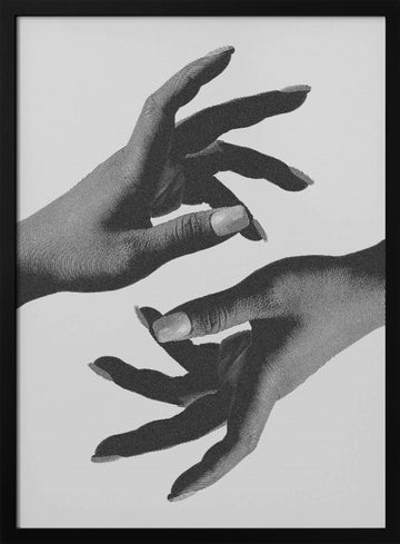 Elegant Hand Gesture | Poster - Black Metal Frame Interior