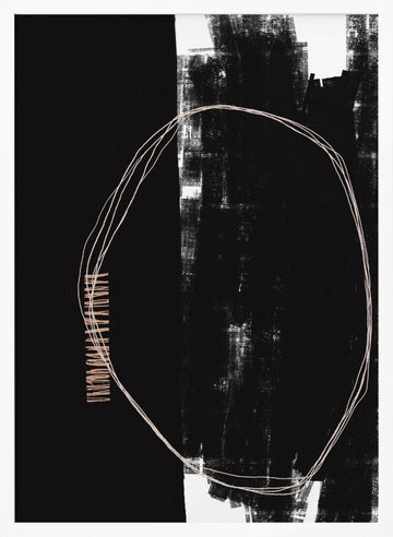 Abstract Black And White Artwork | Poster - White Frame Interior