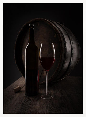 Rustic Wine and Barrel | Poster - White Frame Interior