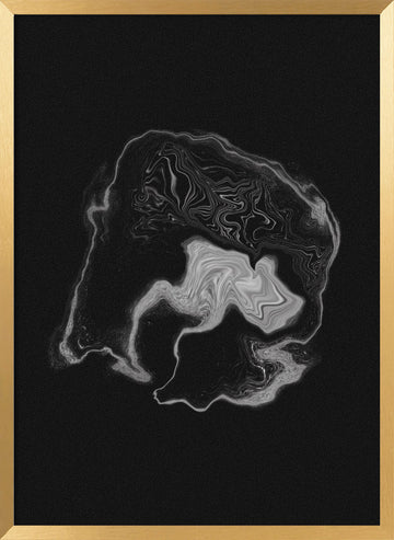Dynamic Gray Swirl | Poster - Gold Frame Interior