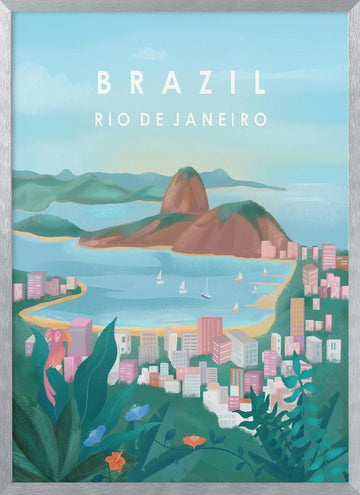 Brazil | Poster - Silver Frame Interior