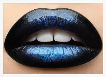 Vibrant Blue Lips | Poster - White Frame Interior