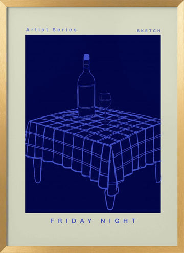 Fridaynight | Poster - Gold Frame Interior