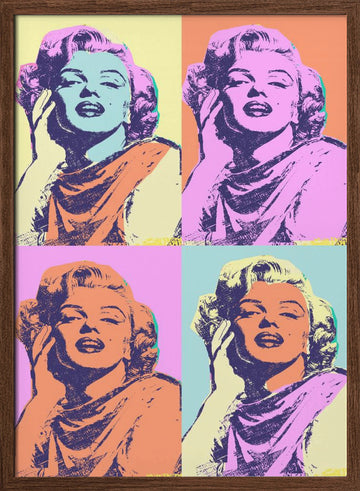 Iconic Pop Art Beauty | Poster - Walnut Frame Interior