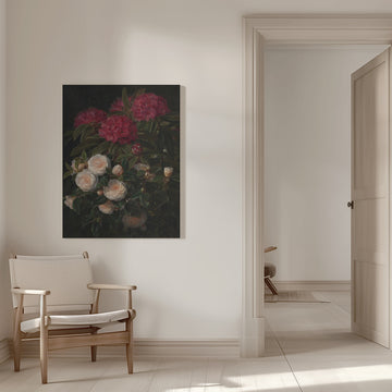 Camellias and Rhododendrons By Johan Laurentz Jensen | Canvas - Room Interior 1