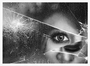 Eye Through Broken Glass | Poster - White Frame Interior