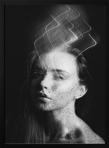 Ethereal Glitter Woman | Poster - Black Metal Frame Interior