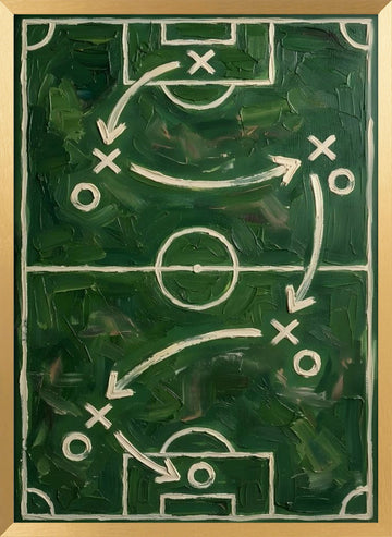 Soccer Field Strategy | Poster - Gold Frame Interior