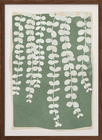 Organic Green Foliage | Poster - Walnut Frame Interior