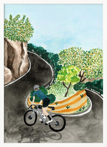 Scenic Mountain Cycling | Poster - White Frame Interior