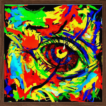 Vibrant Abstract Eye | Poster - Walnut Frame Interior