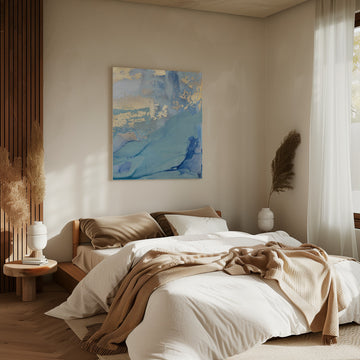 Golden Wavescape | Canvas - Room Interior 2